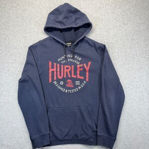 Hurley Hoodie Men’s Medium Blue Graphic Print Pullover Long Sleeve